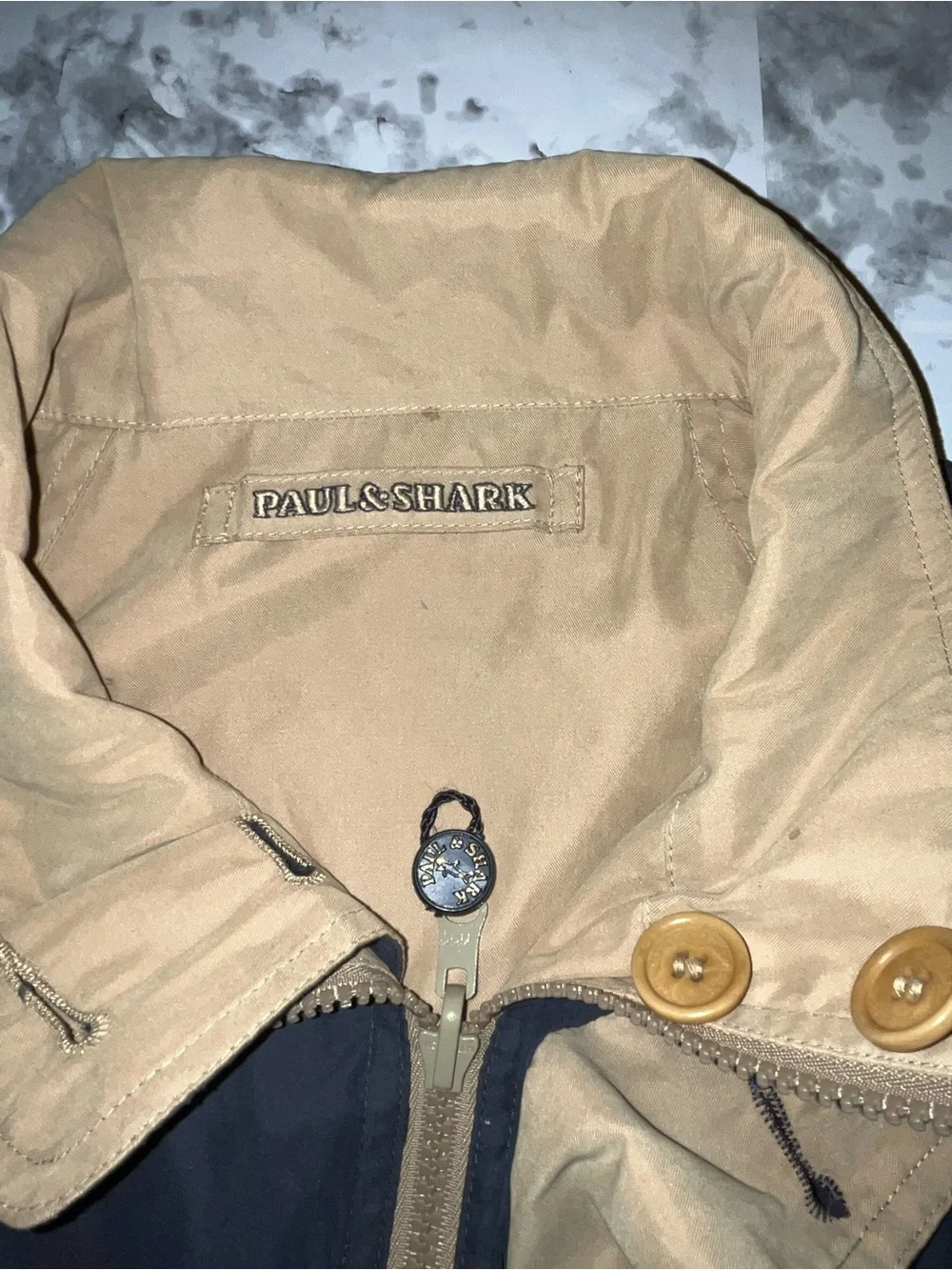 Men's Paul & Shark Reversible Navy/ Tan Windbreaker jacket